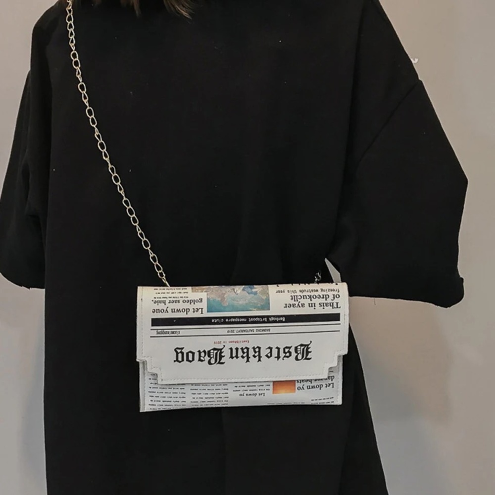 Newspaper Shoulder Crossbody Purse - Picture 4 of 7